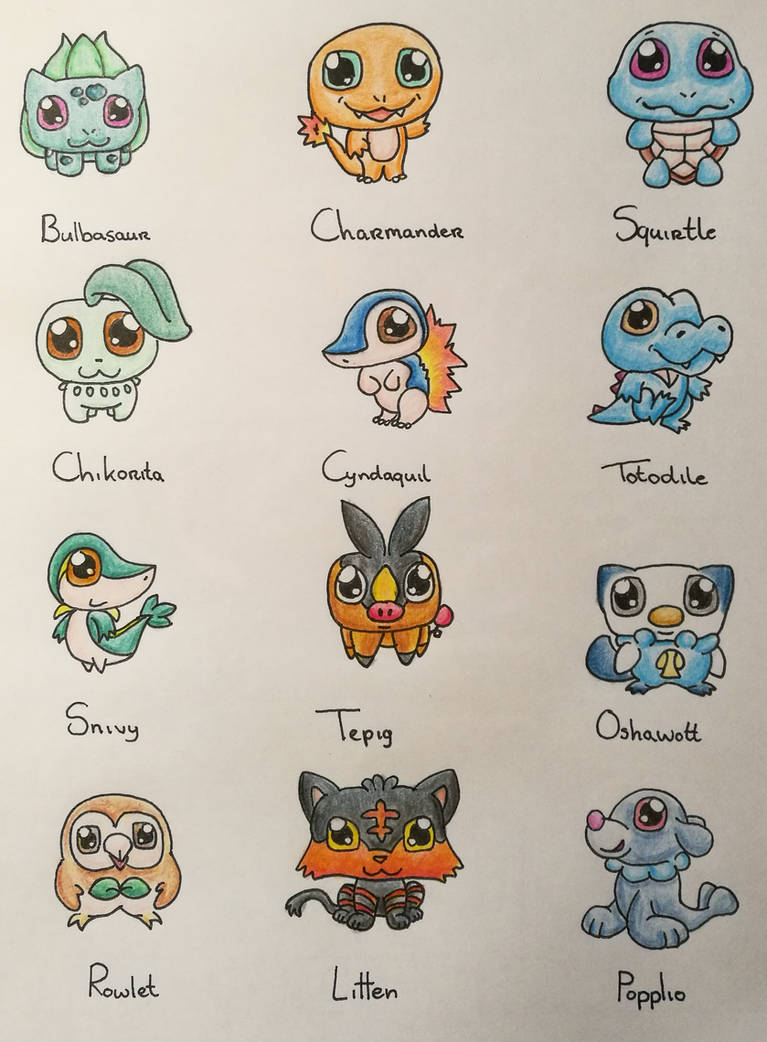 Cute pokemon starters by ConceivedRaptor on DeviantArt