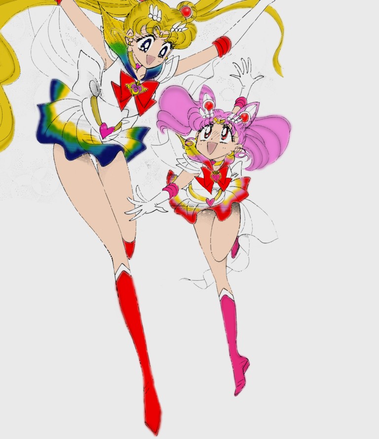 Sailor Moon and Sailor Chibi Moon - Coloration