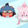 Michuru and Nazuna Flattened like a pancaked