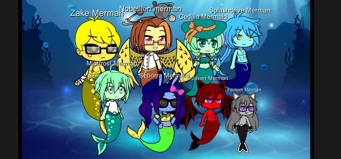 The krew and friends as mermaids/merman gacha club