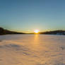 Sunset on a Frozen Lake