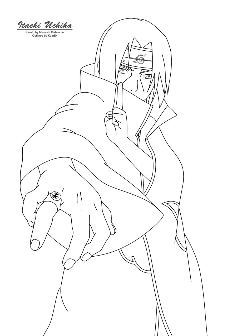 picture Itachi Drawing Outline itachi uchiha outlines by kujaex on
