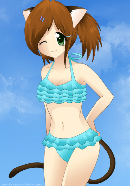 Cute Beach Neko