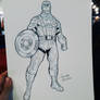 Captain America commission sketch at Argentina Com