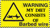 Warning....barbed wire