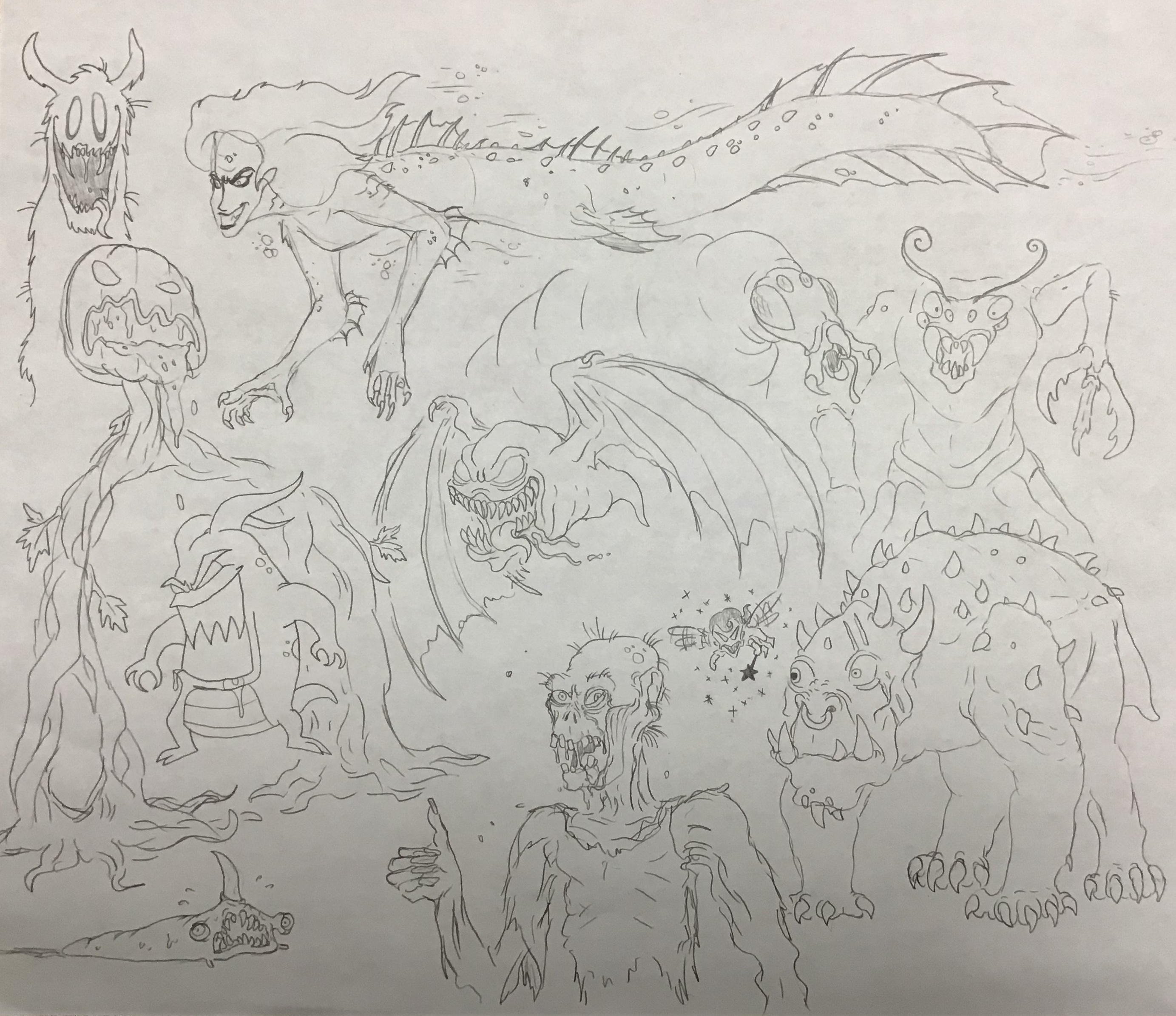 Random Sketches - (#73): Monsters! by ArtMakerProductions on DeviantArt