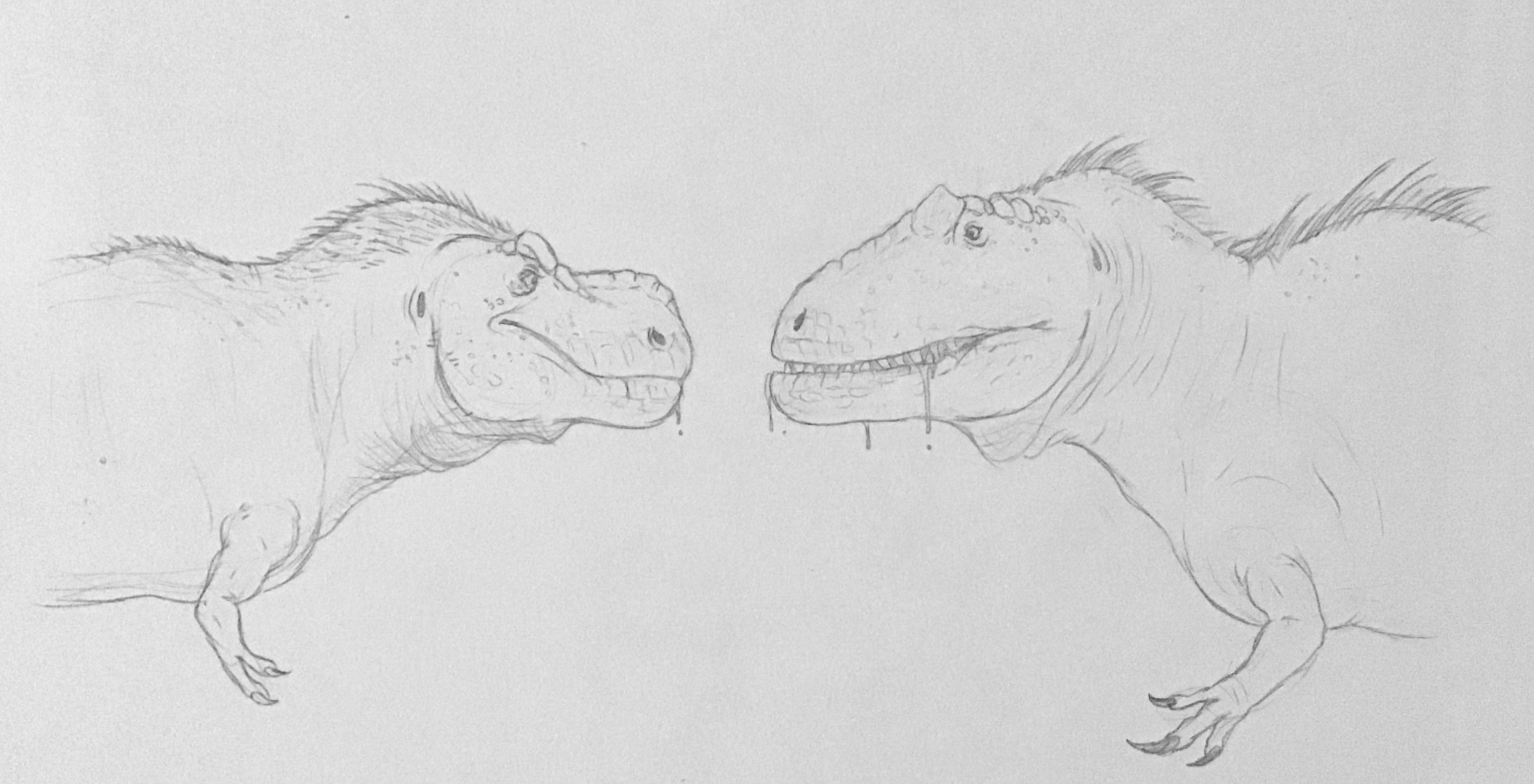 Desenhando Giga vs T-rex (Jurassic World Domínio) 