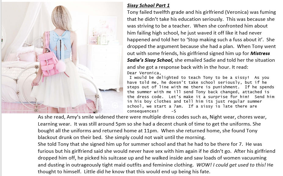Sissy School Part 1 By IvyRoseTGlued On DeviantArt sissy-school-part-1-by-ivyrosetglued-on-deviantart