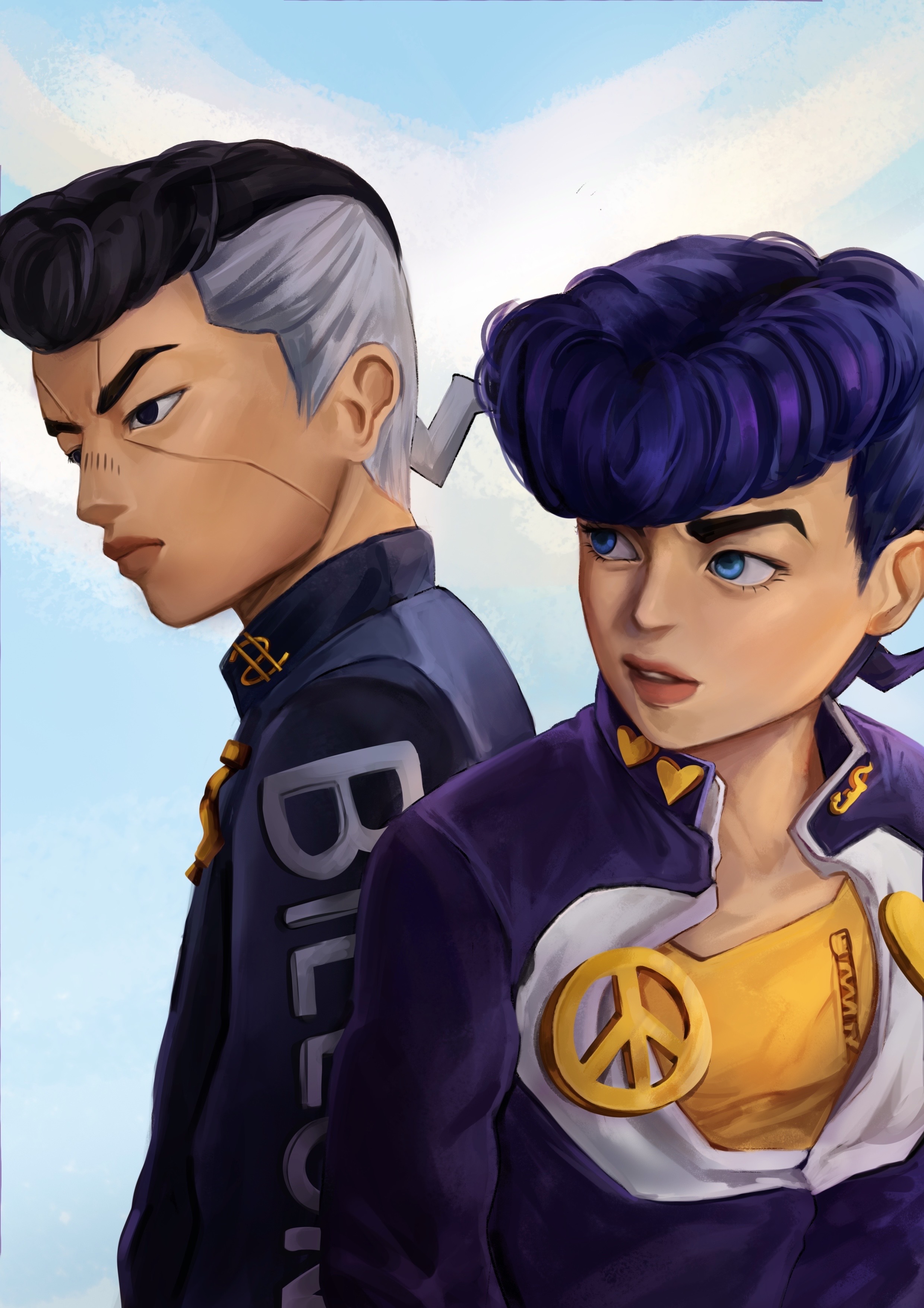 Josuke and Okuyasu by Chivibi on DeviantArt