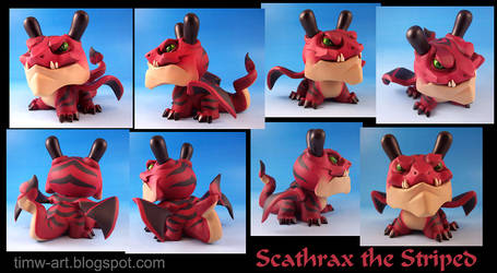 Scathrax the Striped, dragon dunny custom