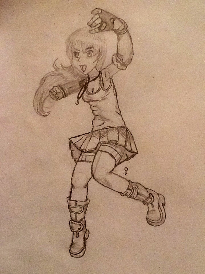 Anime Girl Fighting pose sorta by Ferndawn on DeviantArt