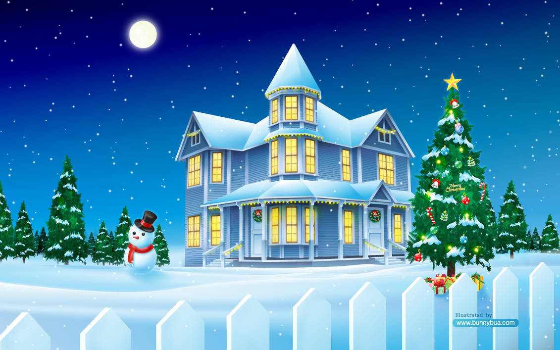 Christmas House_widescreen by bunnybua