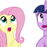 Twilight Sparkle and Fluttershy Amazed