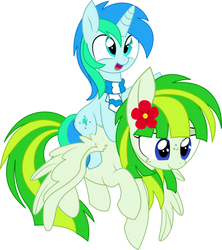 Cyan and Green Vector - Let's Fly