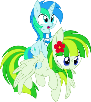 Cyan and Green Vector - Let's Fly