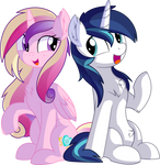 Cadance and Shining Vector - Looking at Each Other by CyanLightning