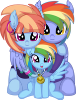 Rainbow Dash's Family Vector - Gold Medal