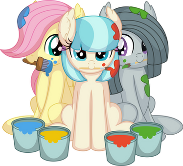 Fluttershy Coco Pommel and Marble Pie Vector Paint