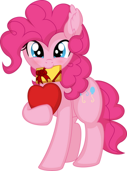 Pinkie Pie Vector 33 - Heart Pillow and Chocolate