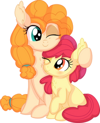 Pear Butter and Apple Bloom Vector - Mother's Hug by CyanLightning