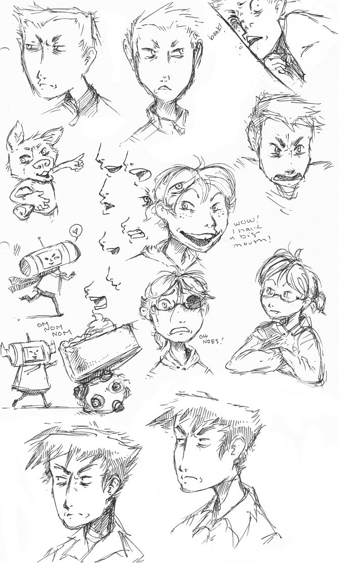 page of sketches