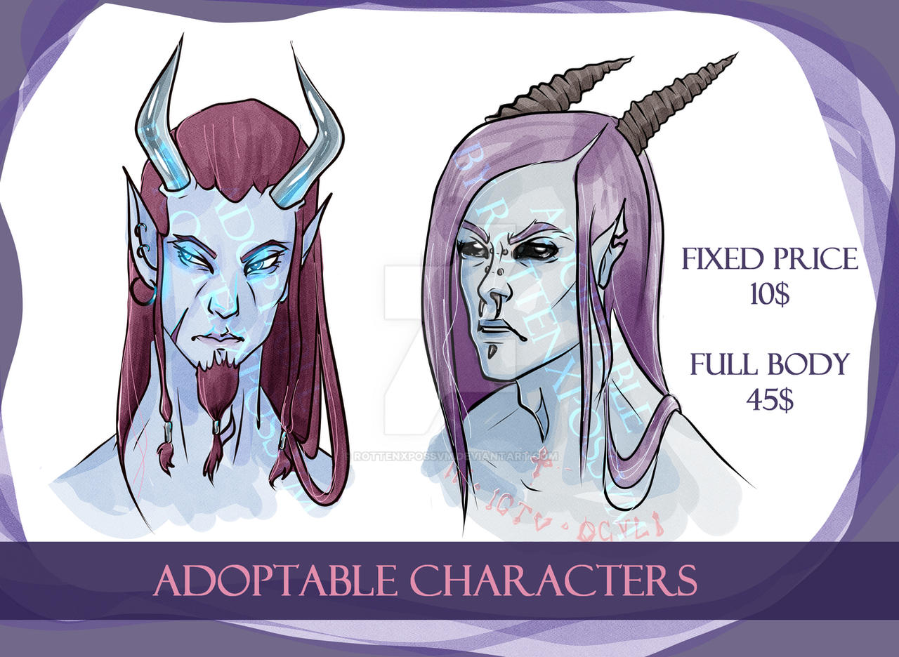 Adaptable Chacacters OPEN 1/2 Adoptable characters / Fixed Price 10$ by rottenxpossvm on ...