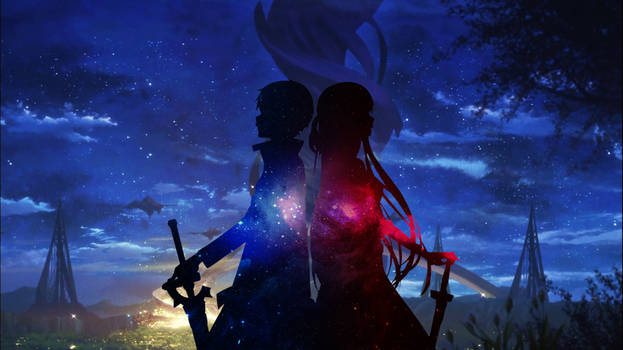 Kirito and Asuna Starry Night