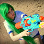 Serious water gun fight - Higurashi - Shion