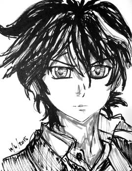 Shu Ouma Brush Pen Drawing