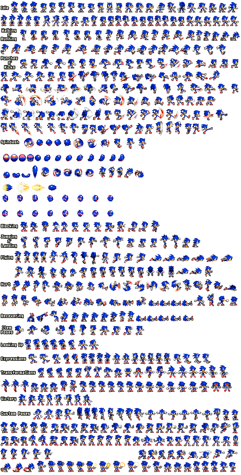 Sonic Base Form Sprites by Msaldana0018 on DeviantArt