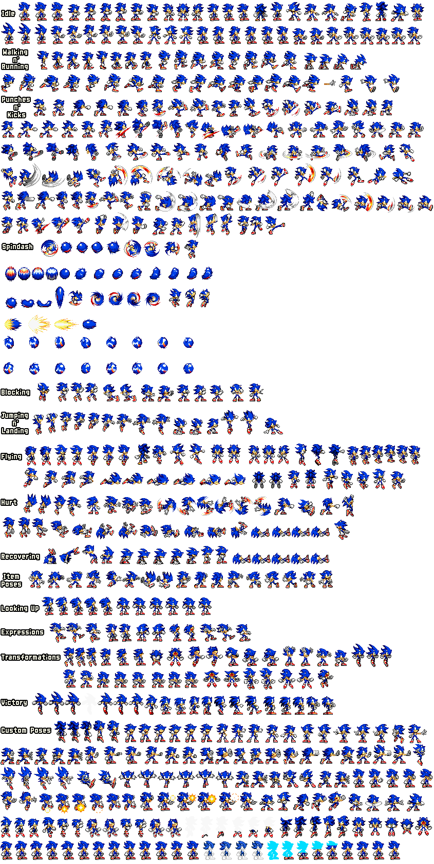 Classic Sonic Sprites by hypershadicspriter33 on DeviantArt