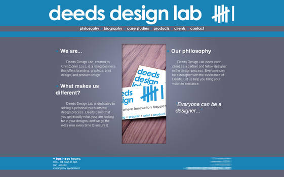 Web site - Deeds Design Lab