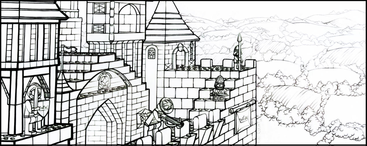 Lego Castle Lineart By Klassie On Deviantart