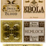 Halloween labels aged