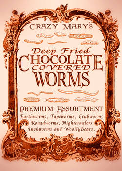 Halloween label Chocolate Covered Worms