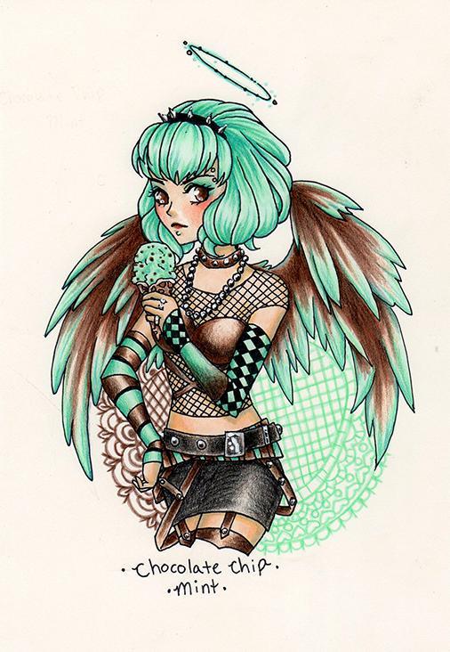 Angel of Chocolate Chip Mint Ice Cream