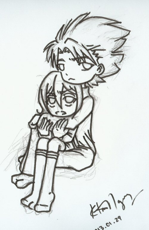 Toushirou and Rukia by kurosu