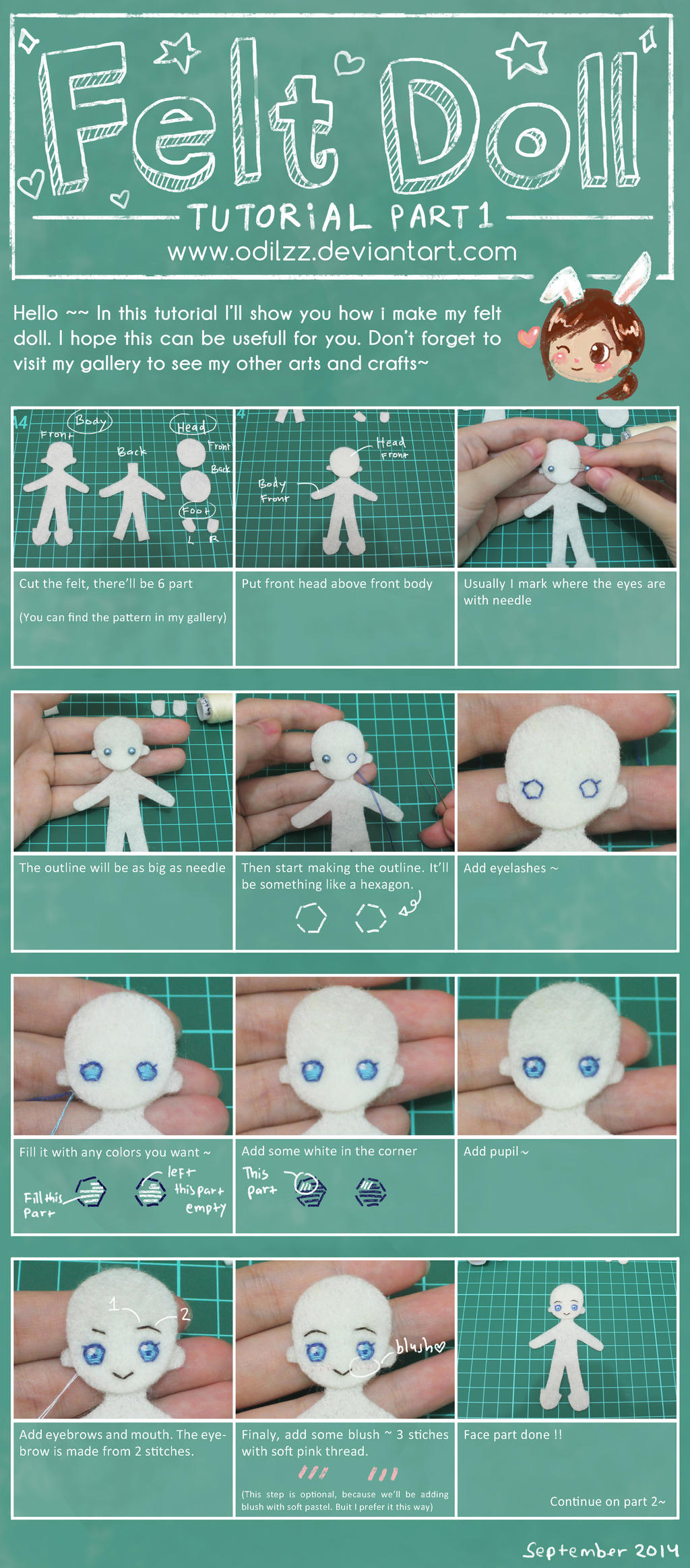 Felt Doll Tutorial Part 1 by odilzz on DeviantArt