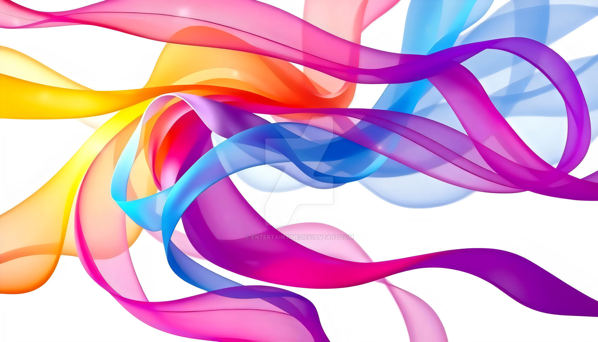 Floating Ribbon Drawing Ribbons Gracefully Floating Against A Bright White by EntertainTime on ...
