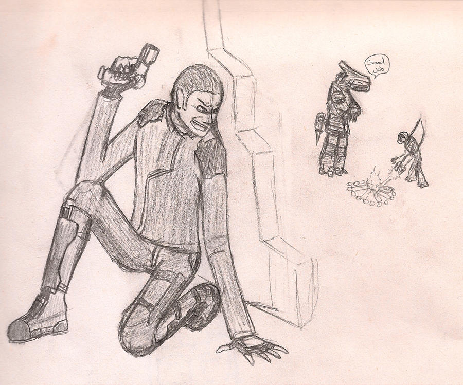 Hiding behind a wall by cmdrFaust on DeviantArt