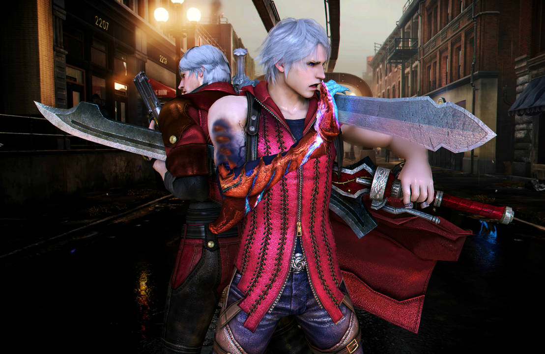 Данте и неро. DMC 4. Данте Devil May Cry. Devil May Cry 4 Nero.