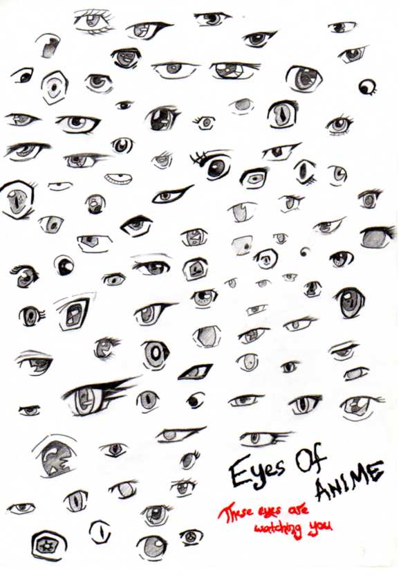 photo Anime Eyes Looking Down Left eyes of anime by vslayer18 on deviantart