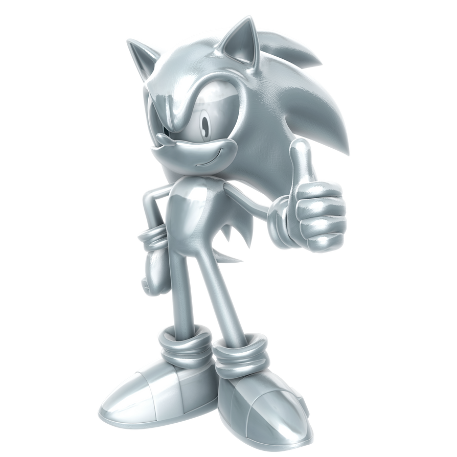 Silver Sonic Statue Render by Nibroc-Rock on DeviantArt