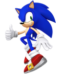 Sonic The Hedgehog 2020 Render thumbs up behind
