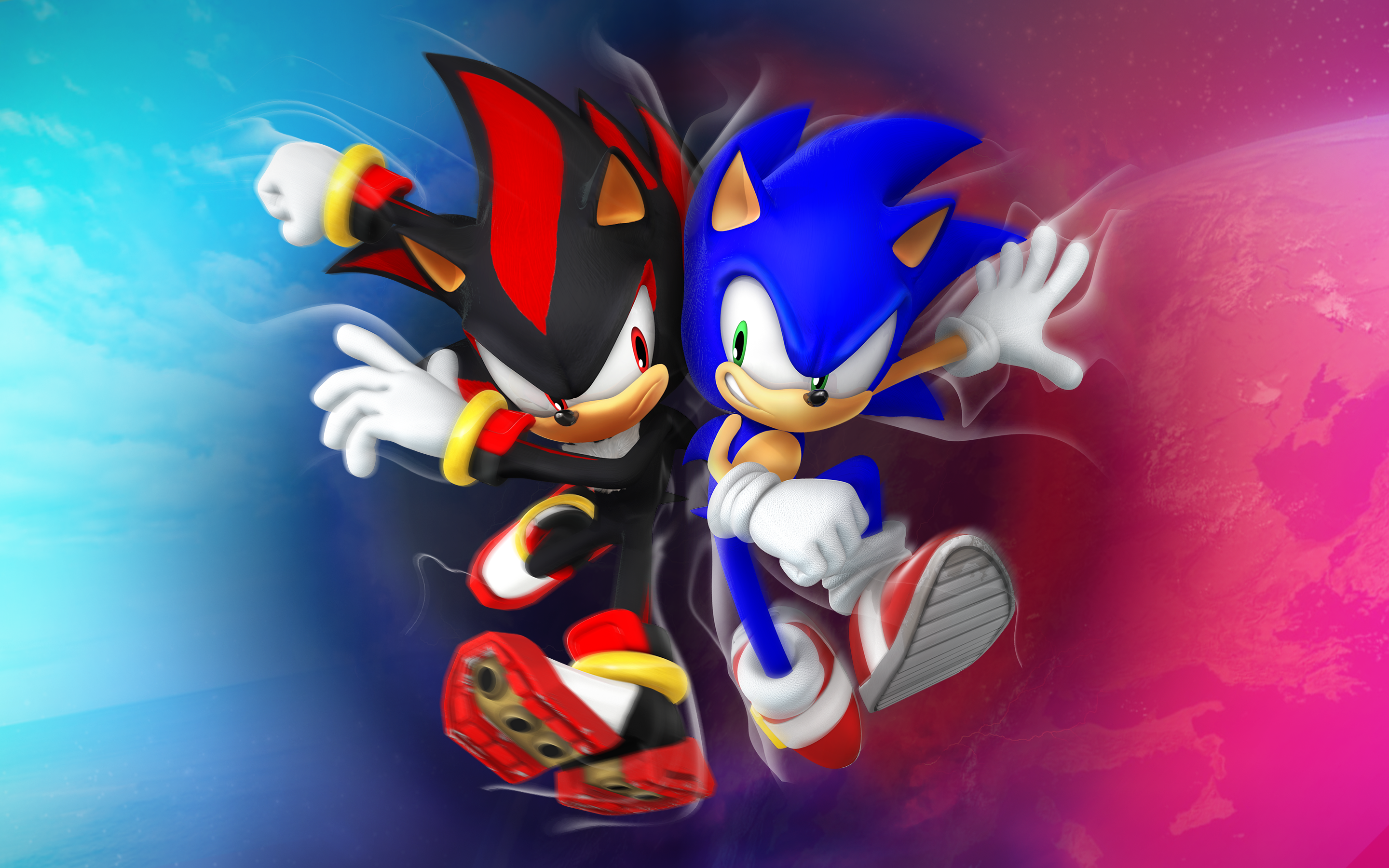 Sonic and Shadow Clash Wallpaper version by Nibroc-Rock on DeviantArt