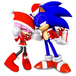 Christmas Sonic and Amy 2021 Render