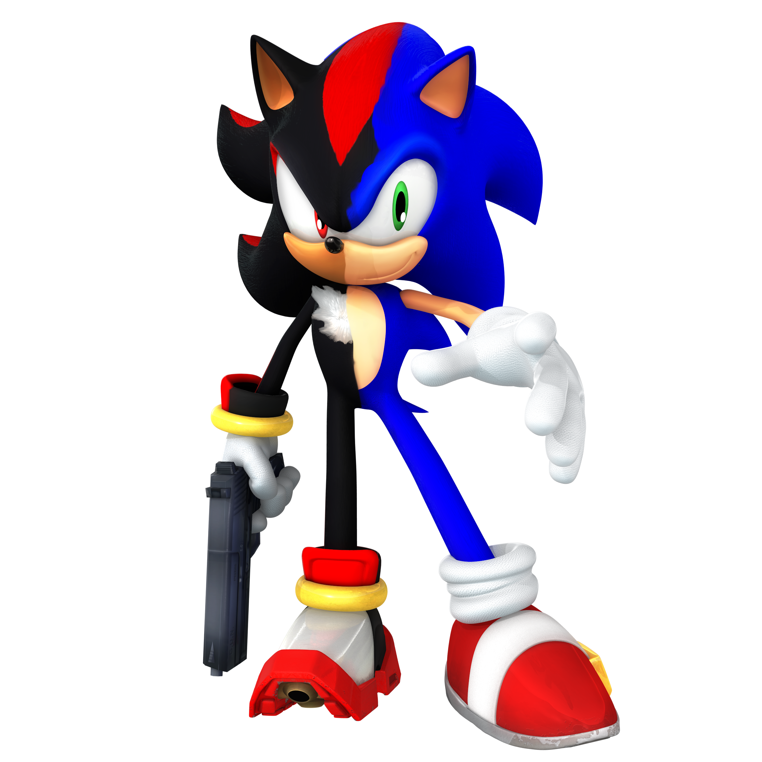 Sonic and Shadow Spilt Fusion Render by Nibroc-Rock on DeviantArt