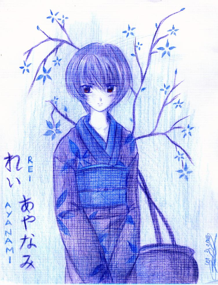 NGE- Rei Ayanami in Kimono