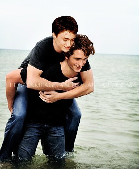 Harry + Cedric piggyback ride