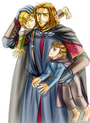 Boromir and Merry and Pippin